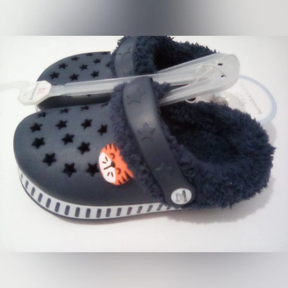 Koala kids  Furry Tiger Blue Clog Size 10